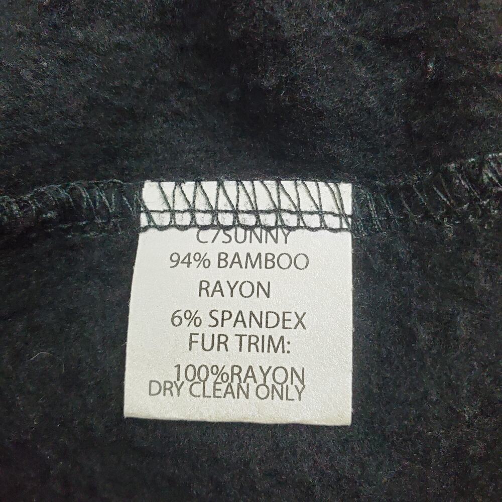 Capote Women Hooded Cape Faux Fur Trim Black Size M/L Casual Poncho - Picture 9 of 11